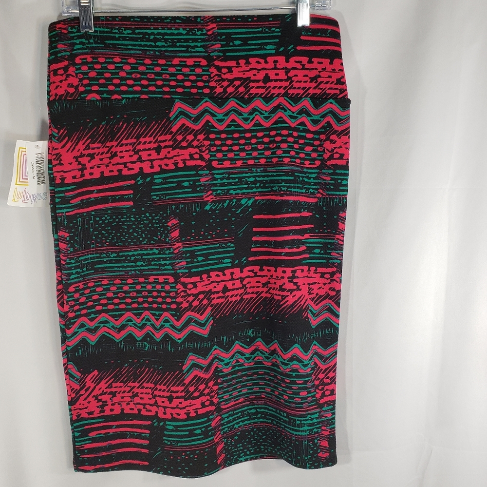 LuLaRoe NWT Cassie Multicolored Abstract Print Pencil Skirt Size Medium